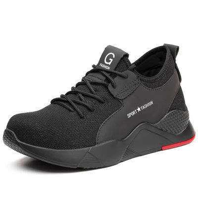 Mua Đàn ông da đen Casual Steel Toe Giày làm việc, Giày an toàn thể thao với vải đan trên online manufacture