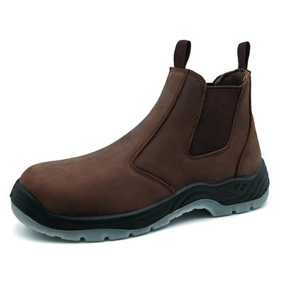 Mua Brown Steel Toe Giày làm việc Đàn ông Trượt trên Giày làm việc chống đâm online manufacture