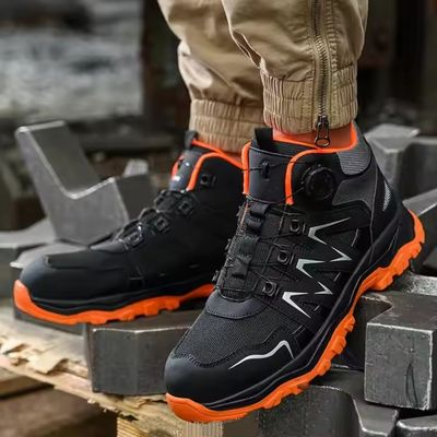 Mua Orange Microfiber Nam giới giày an toàn thép ngón chân Kevlar midsole chống vỡ giày làm việc online manufacture