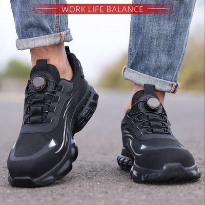Mua Giày an toàn công nghiệp Đen Flying đan giày làm việc BOA nút giày an toàn TPU giày làm việc midsole Kevlar online manufacture