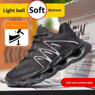 Mua Giày an toàn lưới da microfiber dễ thở với Kevlar Anti-stab Steel Toe và EVA sole màu đen online manufacture