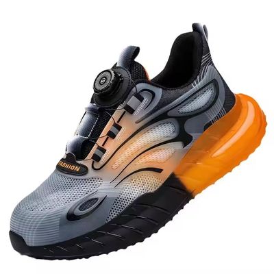 Mua Summer BOA Rotating Button Work Shoes KPU Flying Knit Comfortable Safety Shoes Kevlar Anti-stab TPU Popcorn Shoe Sole Work Shoes online manufacture