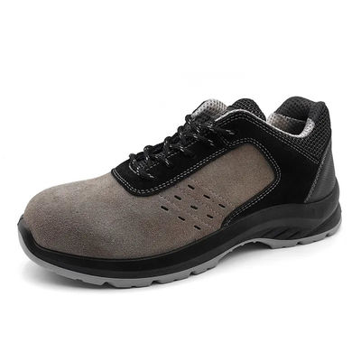 Giày cắt thấp da suede màu xám chân thép giày chống nước S3