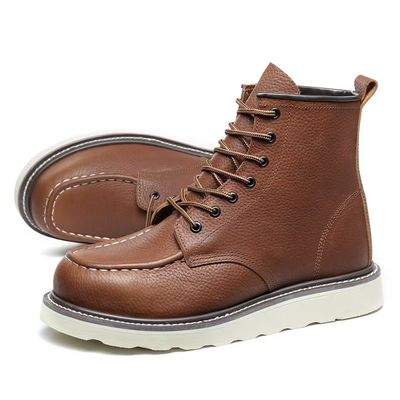 Giày làm việc chân thép thời trang chống trượt Giày da trung đỉnh Unisex