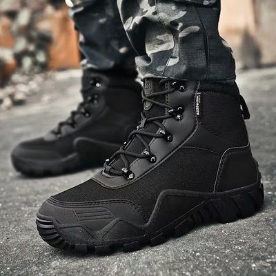 Mid Top Camo Tactical Boots Hít mồ hôi hấp thụ hơi thở Giày chiến đấu kích thước lớn