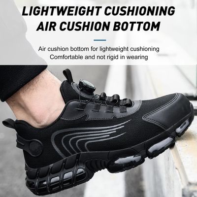 Giày an toàn vải vi mô màu đen có đệm khí cho an toàn công nghiệp