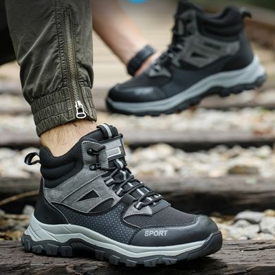 Microfiber da lợn bay thêu giày làm việc an toàn Kevlar midsole cao su giày làm việc