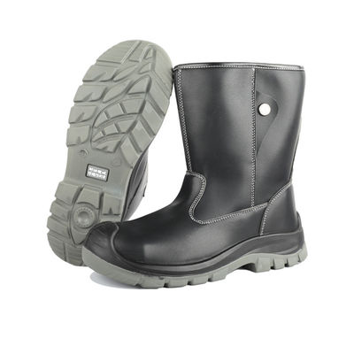 OEM Đen High Top Microfiber Da Giày làm việc an ninh với EN tiêu chuẩn Steel ngón chân và lỗ chống trúng giữa