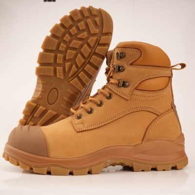 OEM lúa mì PU + TPU Wok giày Nucuck giày an toàn thép ngón chân thép midsole giày an toàn Martin giày làm việc