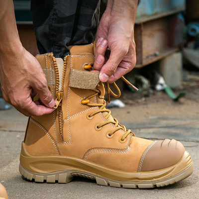 EN ISO 20345:2011 Compliant Martin Work Boots with 200J Impact Rating and Genuine Leather Construction - Giày làm việc phù hợp với tiêu chuẩn ISO 20345:2011